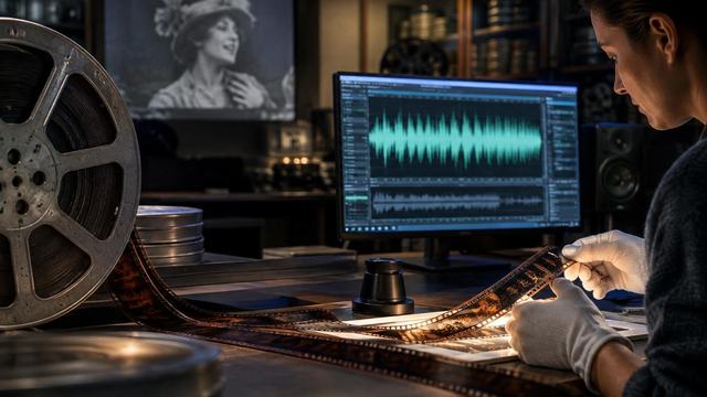 AI image: How Film Sound Is Restored—and Why the Hiss Matters