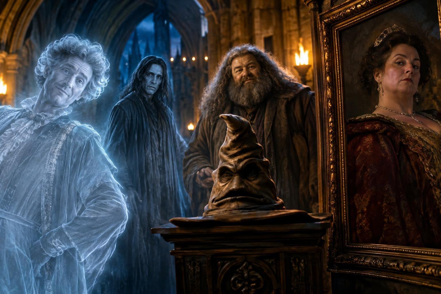AI image: HBO’s Harry Potter Adds Hogwarts Ghosts, the Fat Lady and the Sorting Hat